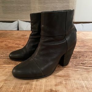 RAG & BONE Black Leather Newbury Ankle Boots